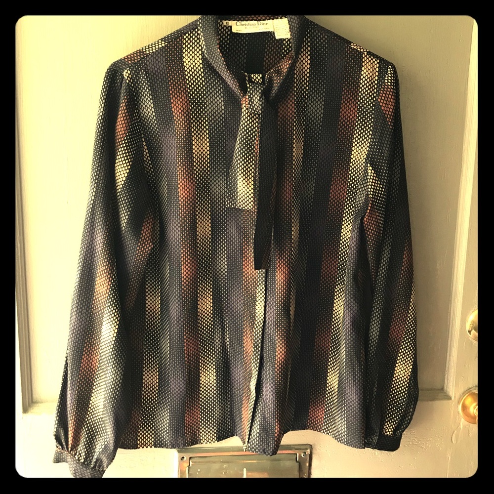 Vintage Christian Dior multicolored blouse